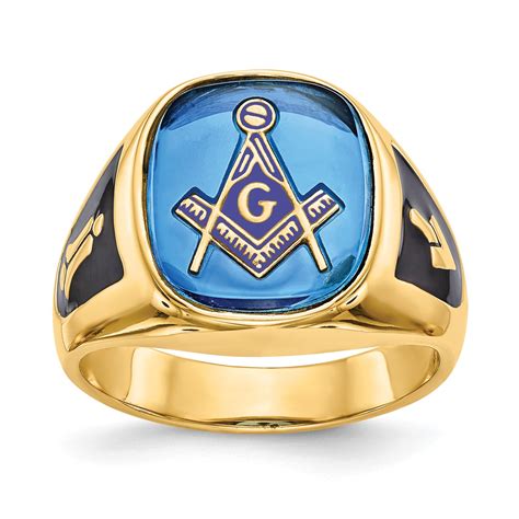 14K Yellow Gold Masonic Rings .